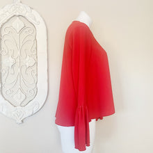Load image into Gallery viewer, Intermix | Womens Red V Neck Bell Sleeve Blouse | Size: S
