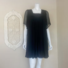 Load image into Gallery viewer, Black Halo | Womens Black Short Sleeve Silk Dress | Size: M
