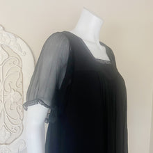 Load image into Gallery viewer, Black Halo | Womens Black Short Sleeve Silk Dress | Size: M
