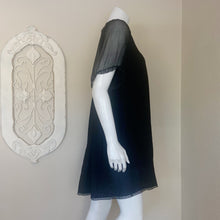 Load image into Gallery viewer, Black Halo | Womens Black Short Sleeve Silk Dress | Size: M
