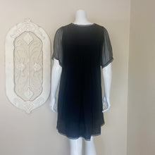 Load image into Gallery viewer, Black Halo | Womens Black Short Sleeve Silk Dress | Size: M
