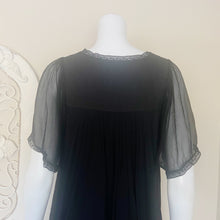 Load image into Gallery viewer, Black Halo | Womens Black Short Sleeve Silk Dress | Size: M
