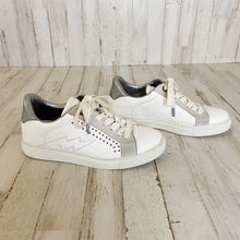 Load image into Gallery viewer, Zadig &amp; Voltaire | Womens White and Gray Flats Studded Sneakers | Size: 38
