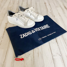 Load image into Gallery viewer, Zadig &amp; Voltaire | Womens White and Gray Flats Studded Sneakers | Size: 38
