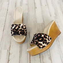 Load image into Gallery viewer, Joie | Womens Snow Leopard Print Calf Hair Bodie Wedge | Size: 37.5
