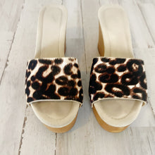 Load image into Gallery viewer, Joie | Womens Snow Leopard Print Calf Hair Bodie Wedge | Size: 37.5
