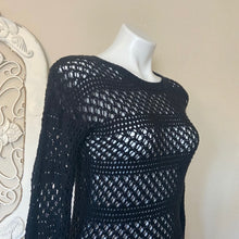 Load image into Gallery viewer, St. Roche | Women&#39;s Black Open Knit Pullover Sweater | Size: S
