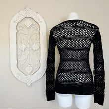 Load image into Gallery viewer, St. Roche | Women&#39;s Black Open Knit Pullover Sweater | Size: S
