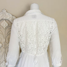 Load image into Gallery viewer, Free People | Women&#39;s White Sheer and Lace Long Sleeve Button Down Top | Size: 10
