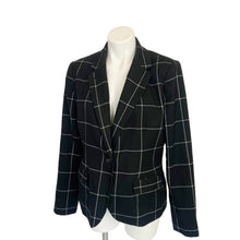 Load image into Gallery viewer, Merona | Women&#39;s Black and White Plaid Wool Blend Blazer Jacket | Size: 14
