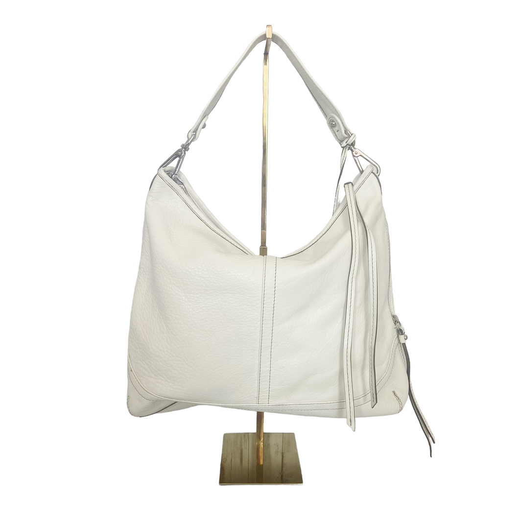 Banana Republic | Women's Cream Pebbled Leather Hobo Shoulder Bag