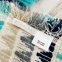 Load image into Gallery viewer, Shiraleah | Cream Beige Teal Gray Blue Tribal Print Blend Throw Accent Blanket

