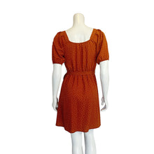 Load image into Gallery viewer, Monteau | Women&#39;s Rust Orange and Cream Polka Dot Short Sleeve Dress | Size: S
