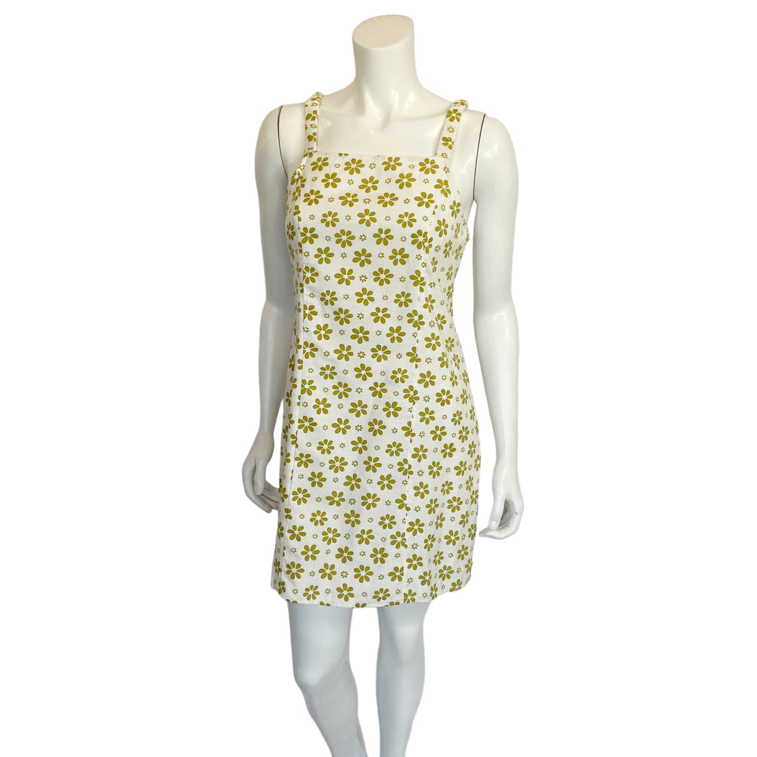 Billabong | Women's Green and White Floral Print Mini Dress | Size: M