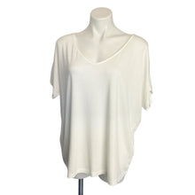 Load image into Gallery viewer, Double Zero | Womens Cream Slightly V Neck Short Sleeve Top | Size: L
