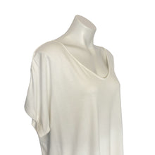 Load image into Gallery viewer, Double Zero | Womens Cream Slightly V Neck Short Sleeve Top | Size: L
