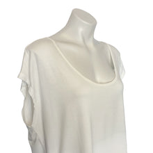 Load image into Gallery viewer, Double Zero | Womens Cream Crew Neck Cap Sleeve Top | Size: L
