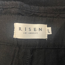 Load image into Gallery viewer, Risen | Womens Black Linen Blend High Waisted Paper Bag Short | Size: L
