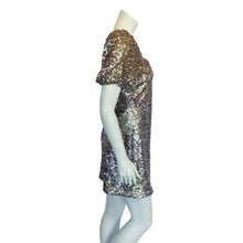 Load image into Gallery viewer, Lulu&#39;s | Women&#39;s Colorful Sequin Puff Short Sleeve Mini Dress | Size: M
