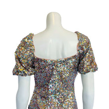 Load image into Gallery viewer, Lulu&#39;s | Women&#39;s Colorful Sequin Puff Short Sleeve Mini Dress | Size: M
