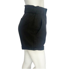 Load image into Gallery viewer, Risen | Womens Black Linen Blend High Waisted Paperbag Short | Size: S
