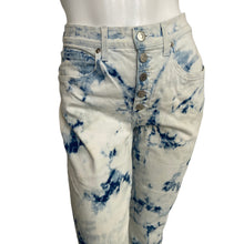 Load image into Gallery viewer, Veronica Beard | Women&#39;s White and Blue Tie Dye Button Fly High Rise Debbie Skinny Jeans | Size: 10
