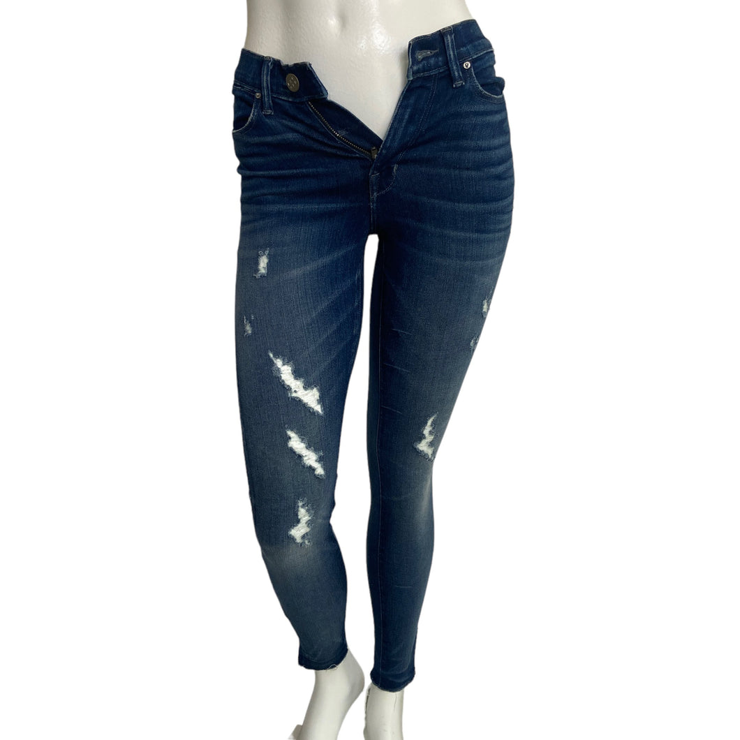 AYR | Women's Medium Wash Slightly Distressed Skinny Jeans | Size: 24