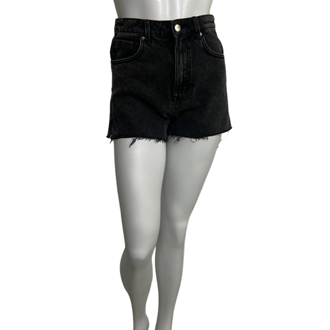 Zara | Women's Black Fray Denim Cut Off Shorts | Size: 4