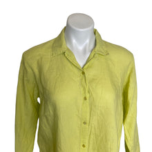 Load image into Gallery viewer, Eileen Fisher | Women&#39;s Bright Yellow Linen Button Down Blouse | Size: M Petite
