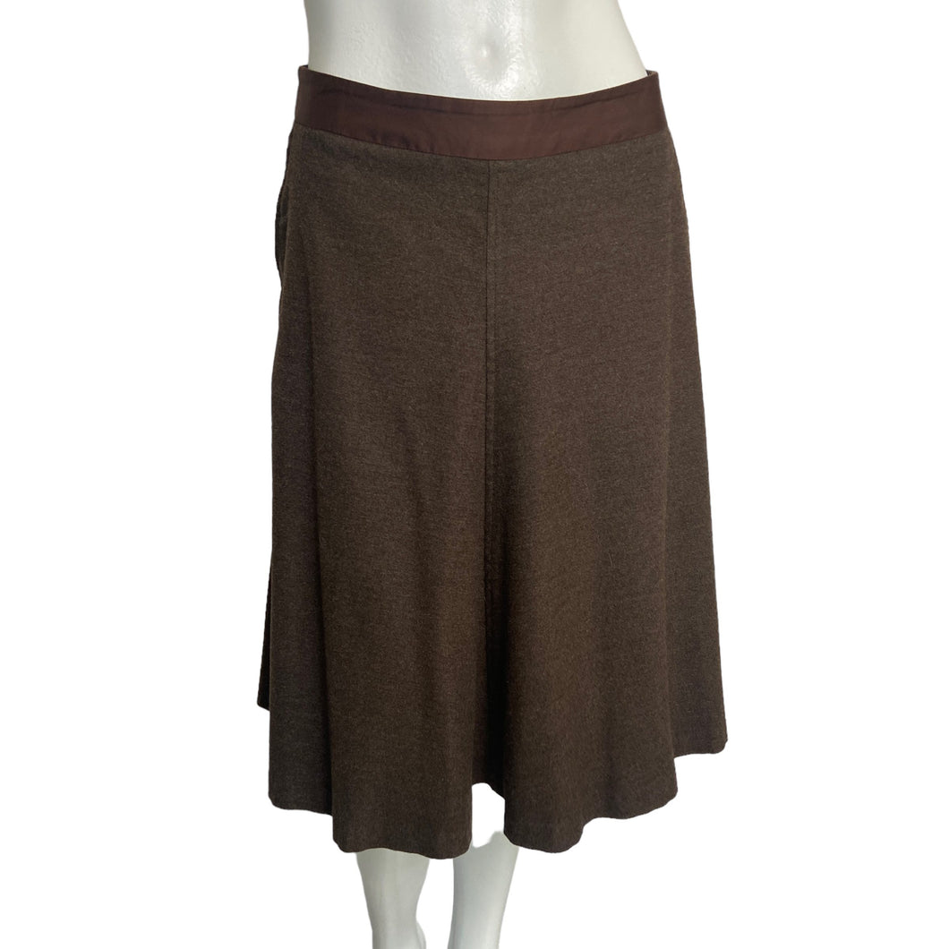 Elevenses | Women's Brown Flare Skirt with Pockets | Size: 4