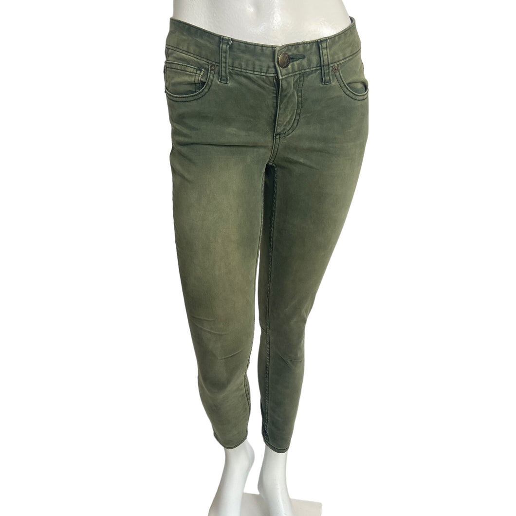 Free People | Women's Vintage Wash Green Soft Skinny Pants | Size: 26