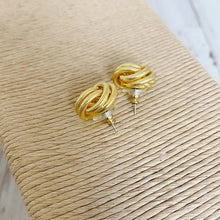 Load image into Gallery viewer, Women&#39;s Gold Knot Stud Earrings
