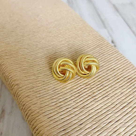 Women's Gold Knot Stud Earrings