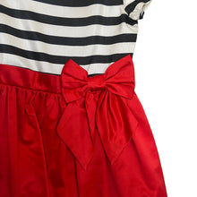 Load image into Gallery viewer, Gymboree | Girl&#39;s Black and White Stripe with Red Bow Dress | Size: 7Y
