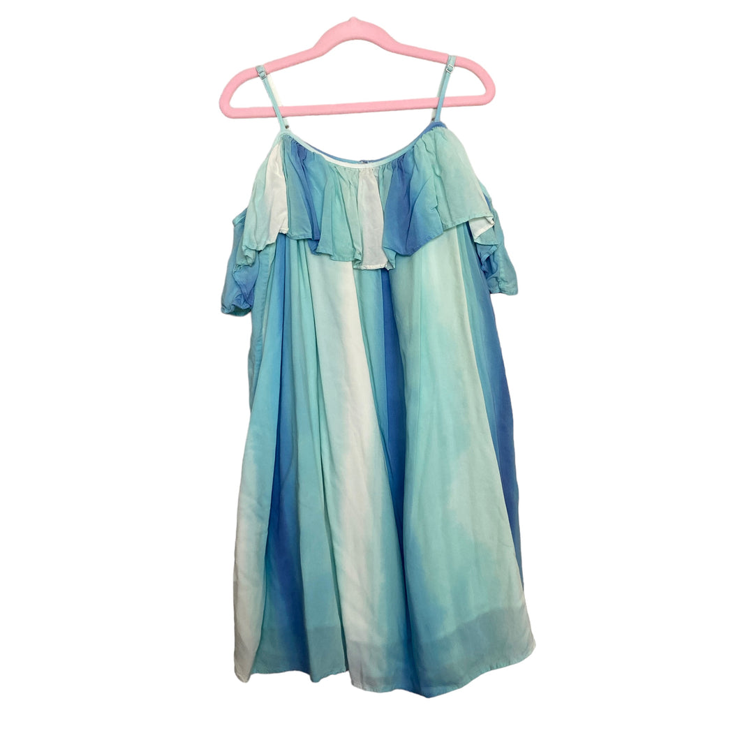 Polo Ralph Lauren | Girls Green/Blue Ombre Cold Shoulder Dress | Size: 10Y