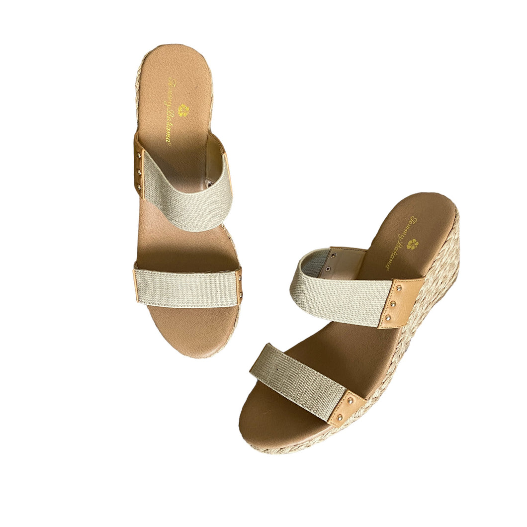Tommy Bahama | Women's Tan Espadrille Wedge Sandal | Size: 9.5
