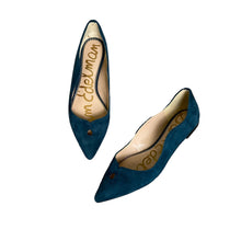 Load image into Gallery viewer, Sam Edelman | Women&#39;s Blue Leather Rosalie Flats | Size: 7.5

