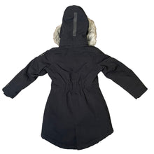 Load image into Gallery viewer, Molo | Kid&#39;s Black Peace Parka Winter Jacket with Faux Fur | Size: 6Y
