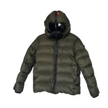 Load image into Gallery viewer, Ai Riders | Boy&#39;s Olive Green Down Puffer Jacket with Googles and Hood | Size: 8Y
