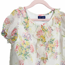 Load image into Gallery viewer, Polo Ralph Lauren | Girls Multi Colored Sheer Floral Print Short Sleeved Ruffle Dress | Size: 6Y
