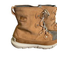 Load image into Gallery viewer, Sorel | Women&#39;s Tan and Gray Explorer Joan Boot | Size: 10.5
