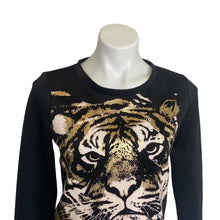 Load image into Gallery viewer, Bongo | Women&#39;s Black Tiger Graphic Print Pullover | Size: M
