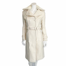 Load image into Gallery viewer, Bebe | Women&#39;s Cream Wool Blend Rabbit Fur Collar Pea Coat | Size: S
