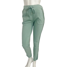 Load image into Gallery viewer, Womens Mint Green and Metallic Side Pants | Size: M
