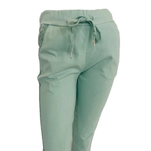 Load image into Gallery viewer, Womens Mint Green and Metallic Side Pants | Size: M

