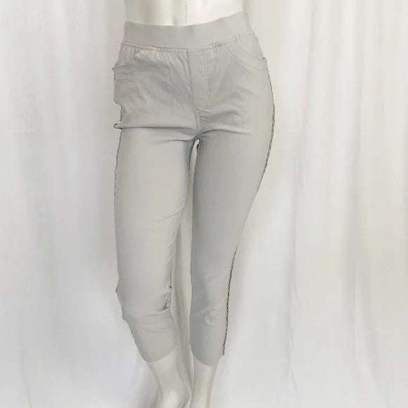 Viventy By Bernd Berger | Womens Light Gray Rhinestone Side Pants | Size: S