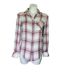 Load image into Gallery viewer, White House Black Market | Women&#39;s White and Pink Plaid Button Down Top | Size: 2
