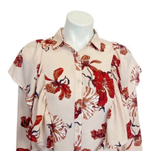 Load image into Gallery viewer, Leith | Womens Pink &amp; Red Floral Print Long Sleeved Button Down Blouse | Size: S
