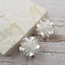 Load image into Gallery viewer, Women&#39;s Petal White Flower Dangle Earrings
