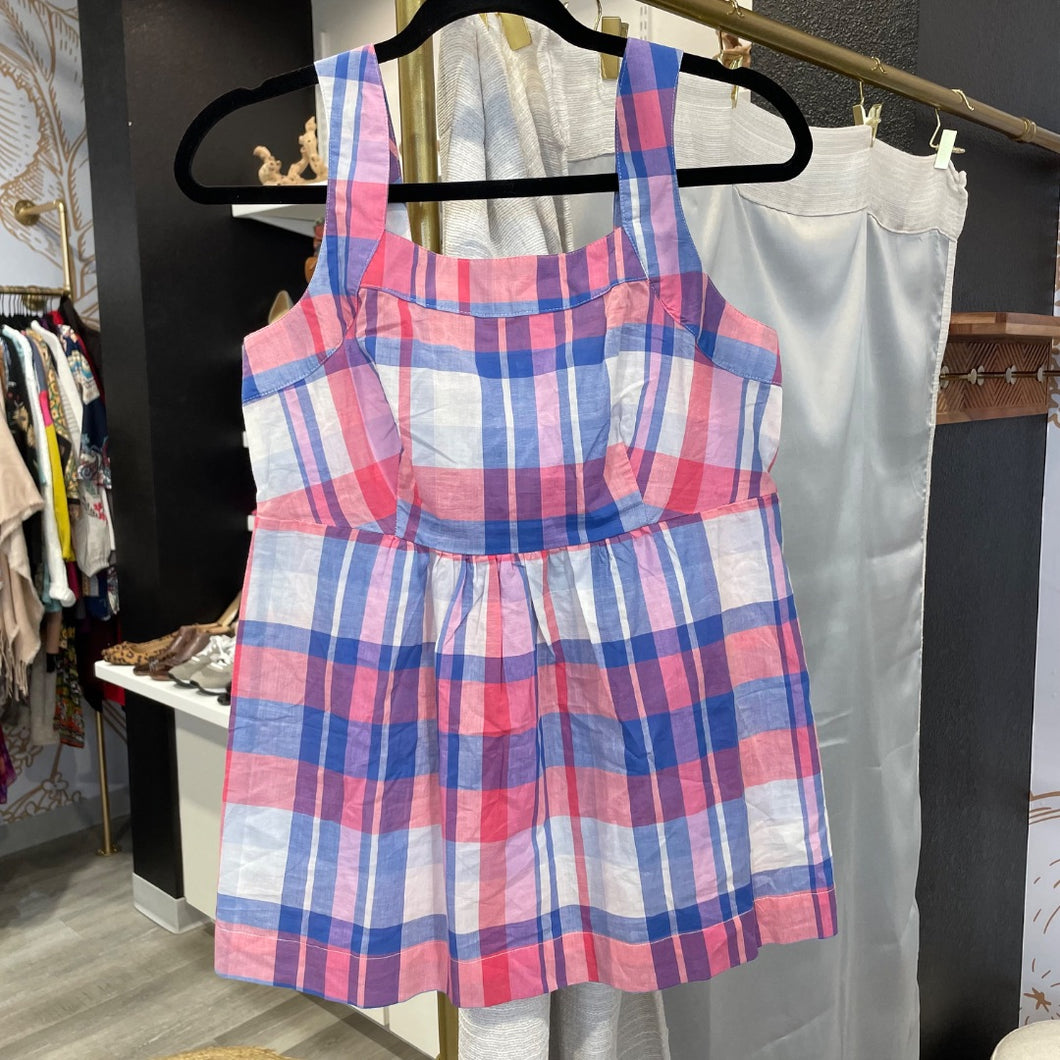 Joules | Women's Blue and Pink Plaid Tank Top | Size: 6